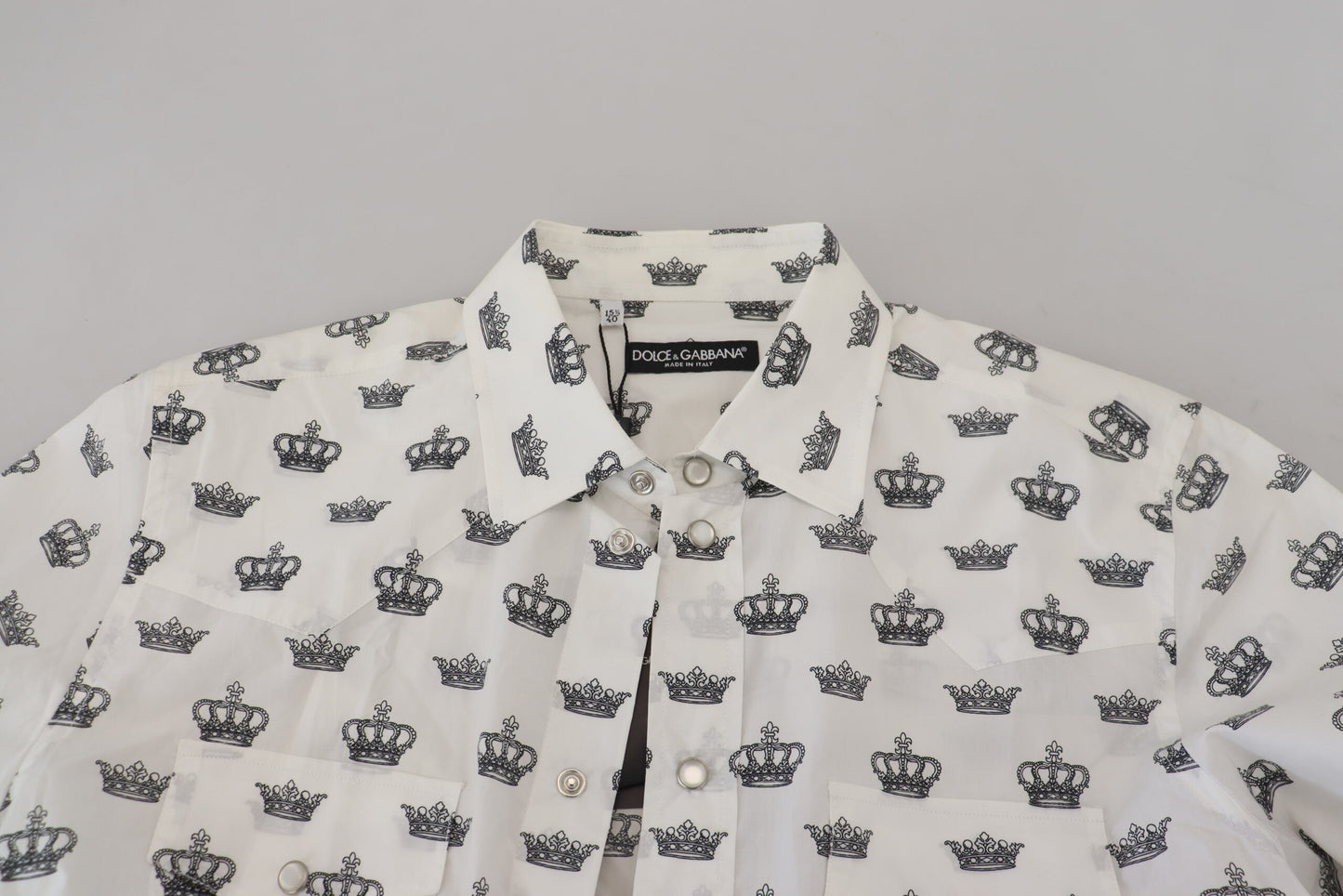 Dolce & Gabbana Slim Fit Kroneprint Skjorte