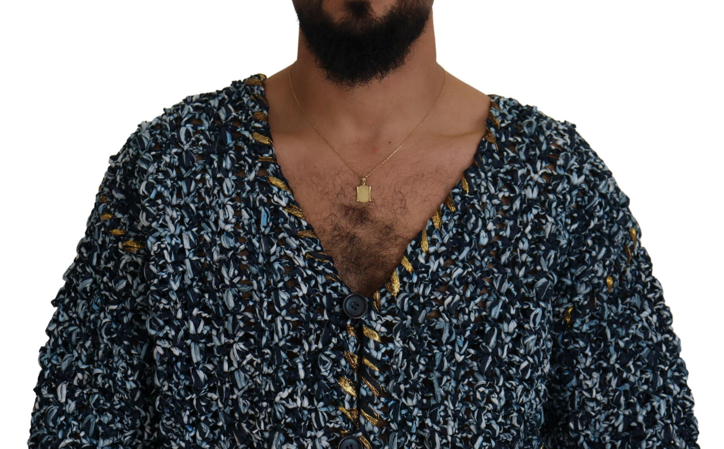 Dolce & Gabbana Elegant Blå V-Hals Cardigan