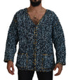 Dolce & Gabbana Elegant Blå V-Hals Cardigan
