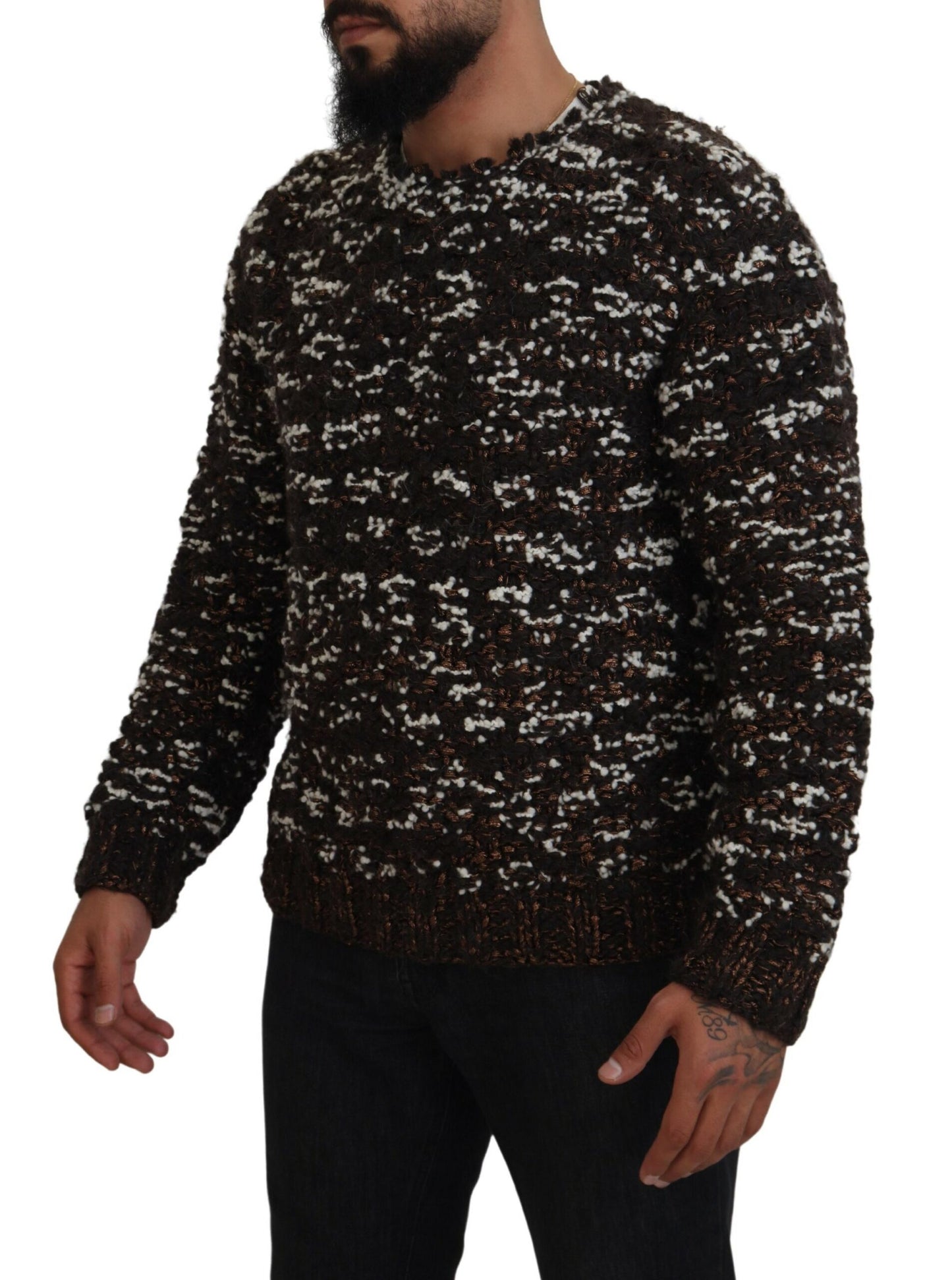 Dolce & Gabbana Elegant Bronze Strikket Pullover