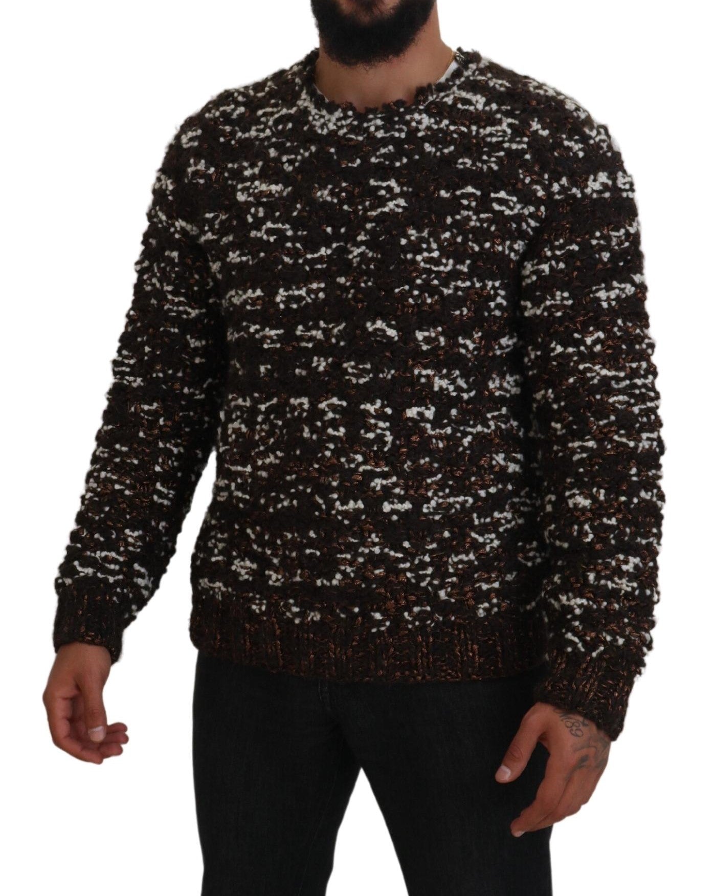 Dolce & Gabbana Elegant Bronze Strikket Pullover