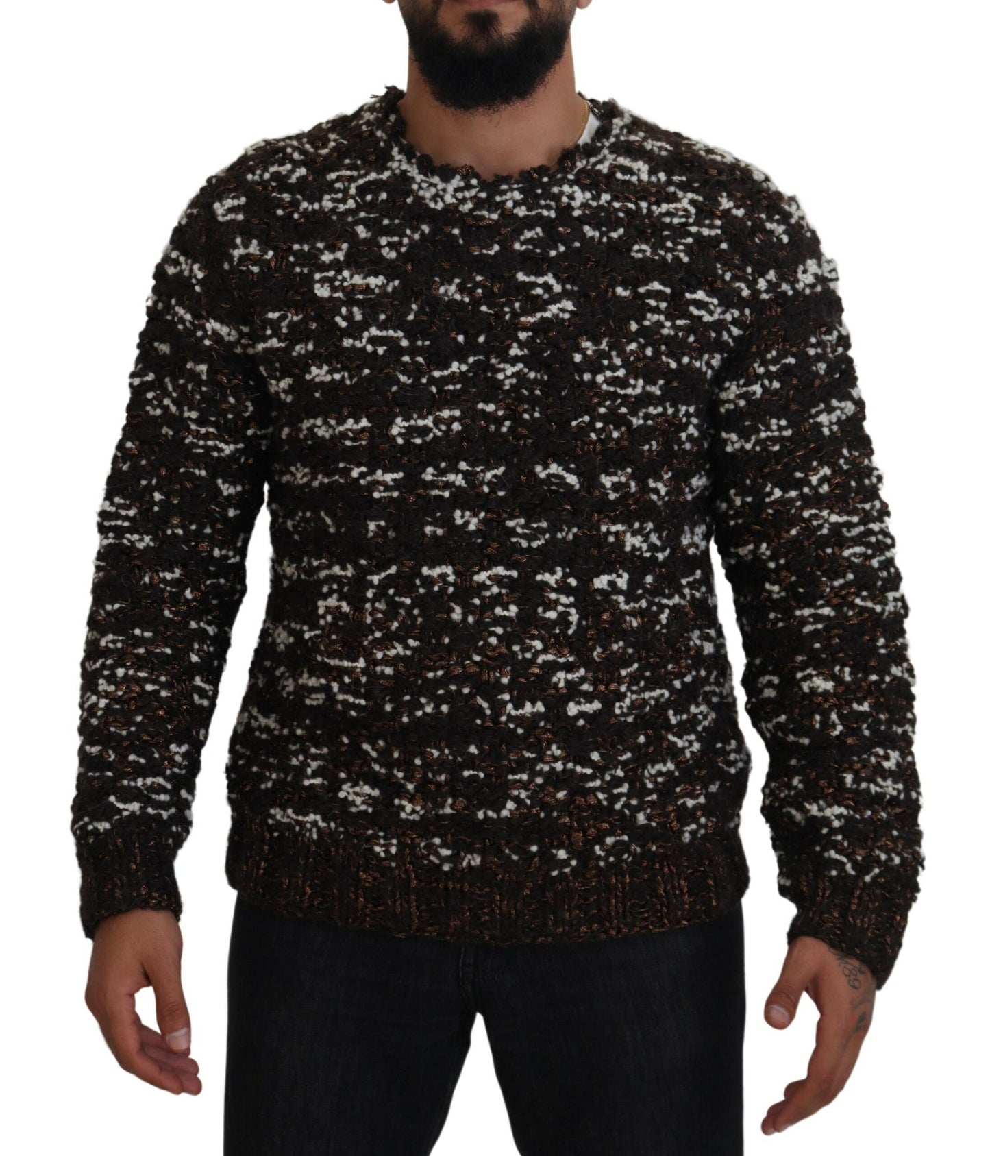 Dolce & Gabbana Elegant Bronze Strikket Pullover