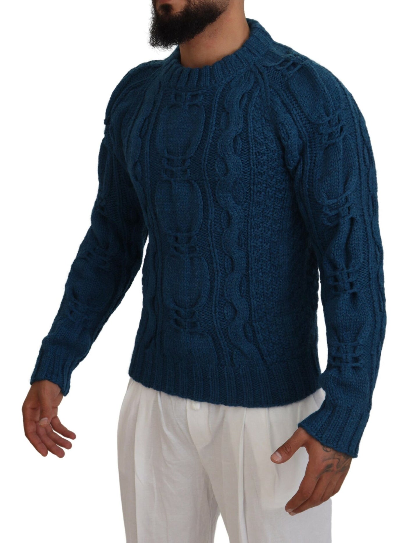 Dolce & Gabbana Elegant Blå Crewneck Sweater
