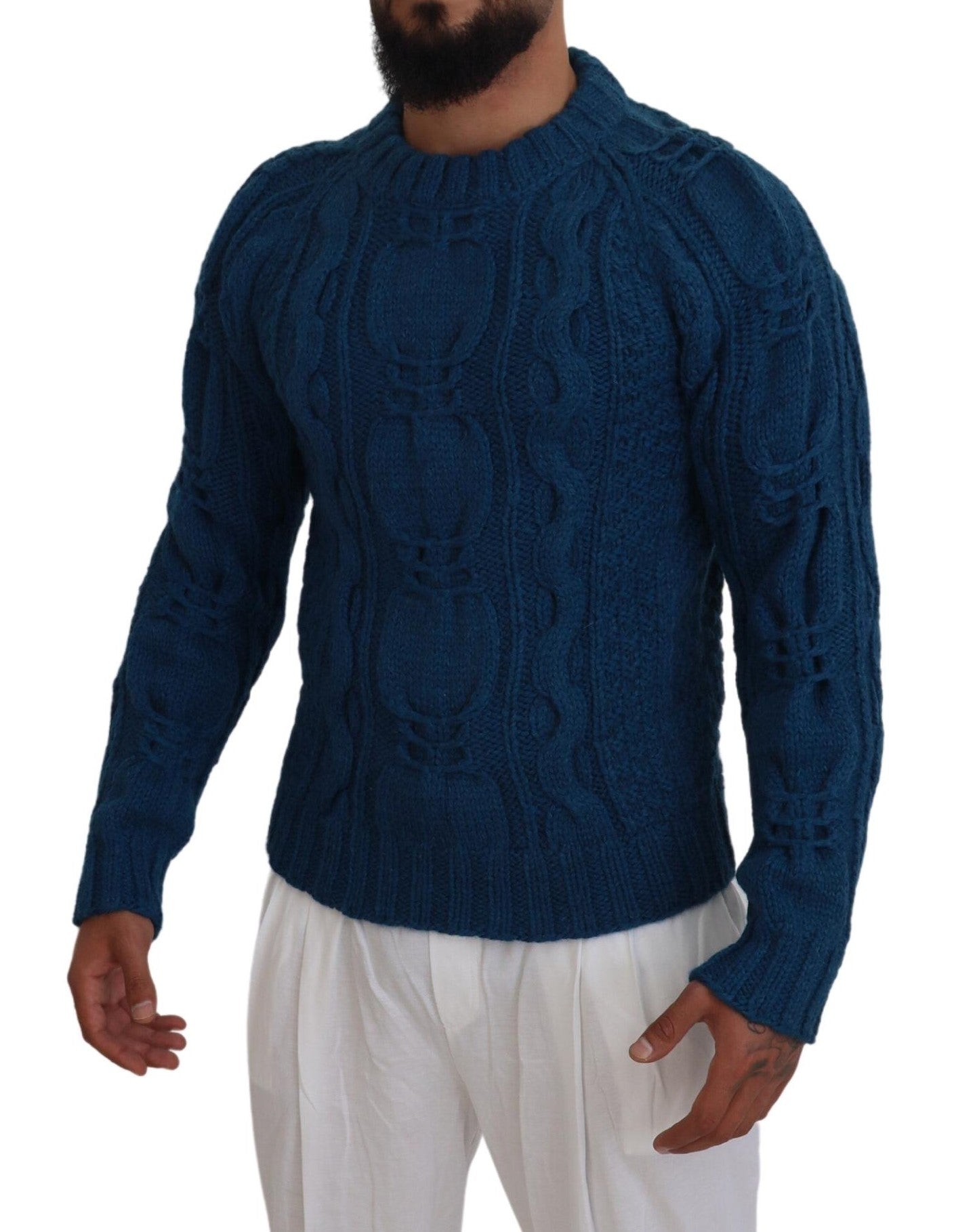 Dolce & Gabbana Elegant Blå Crewneck Sweater