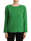 Armani Elegant Silke Langærmet Sweater i Lush Green