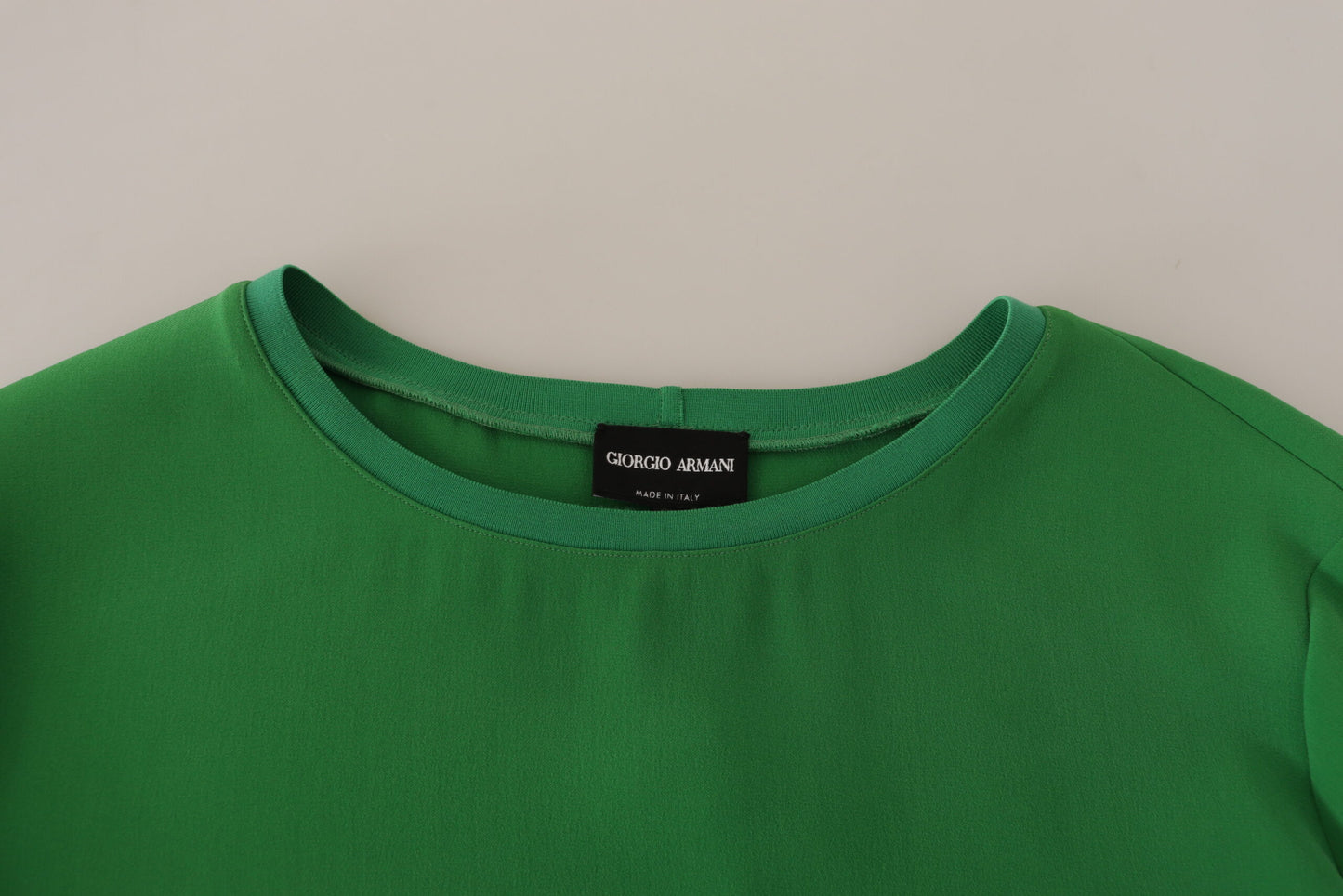 Armani Elegant Silke Langærmet Sweater i Lush Green