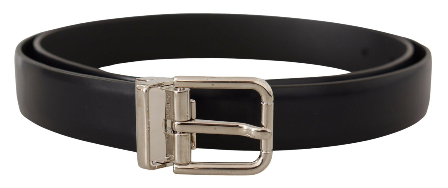 Dolce & Gabbana Elegant Læderbælte med Metalspænde
