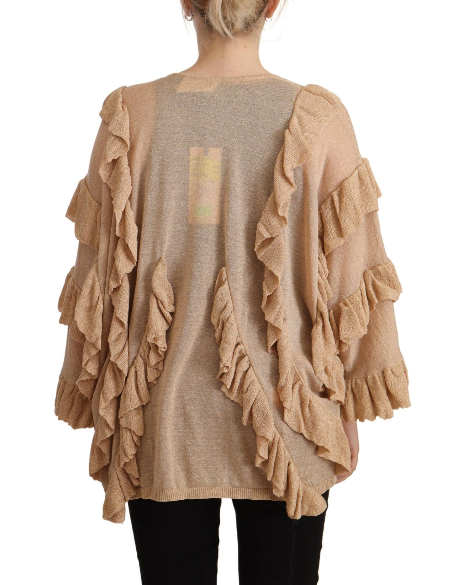 Aniye By Chic Beige Langærmet Cardigan med Åben Foran