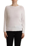 Alpha Studio Elegant Hvid Bomulds Pullover