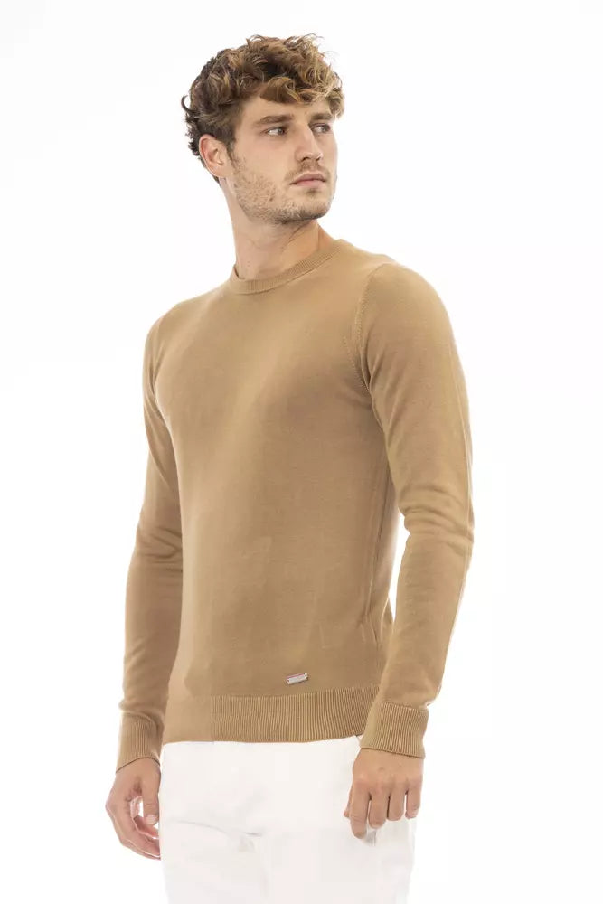 Baldinini Trend Beige Modal Herre sweater