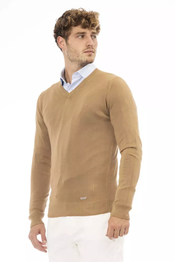 Baldinini Trend Beige Modal Herre sweater