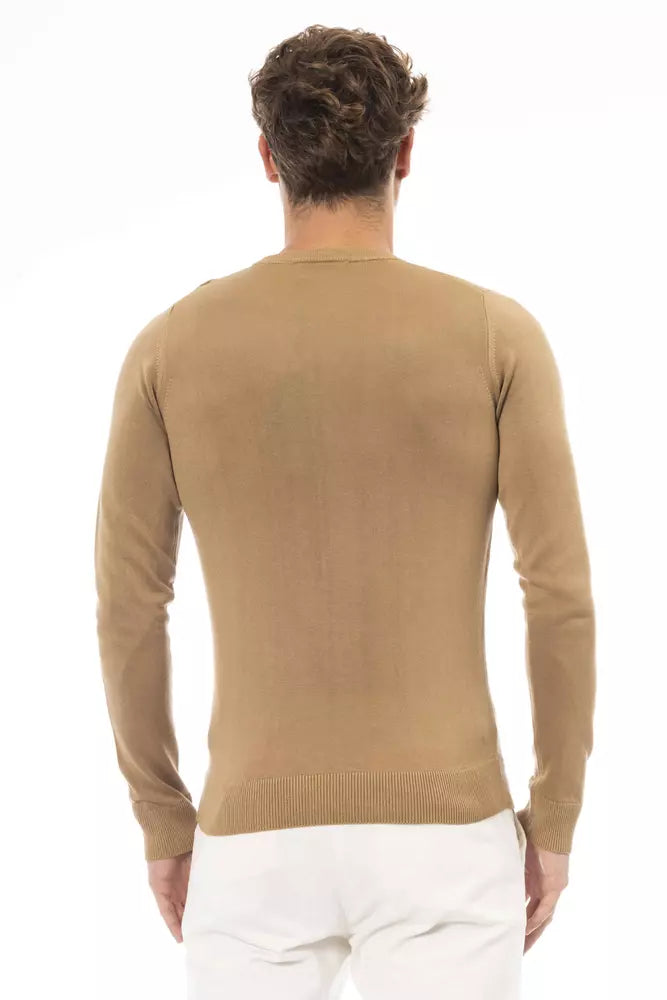 Baldinini Trend Beige Modal Herre sweater