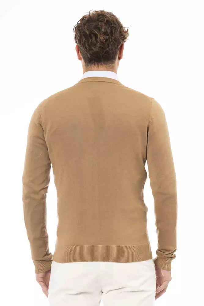 Baldinini Trend Beige Modal Herre sweater