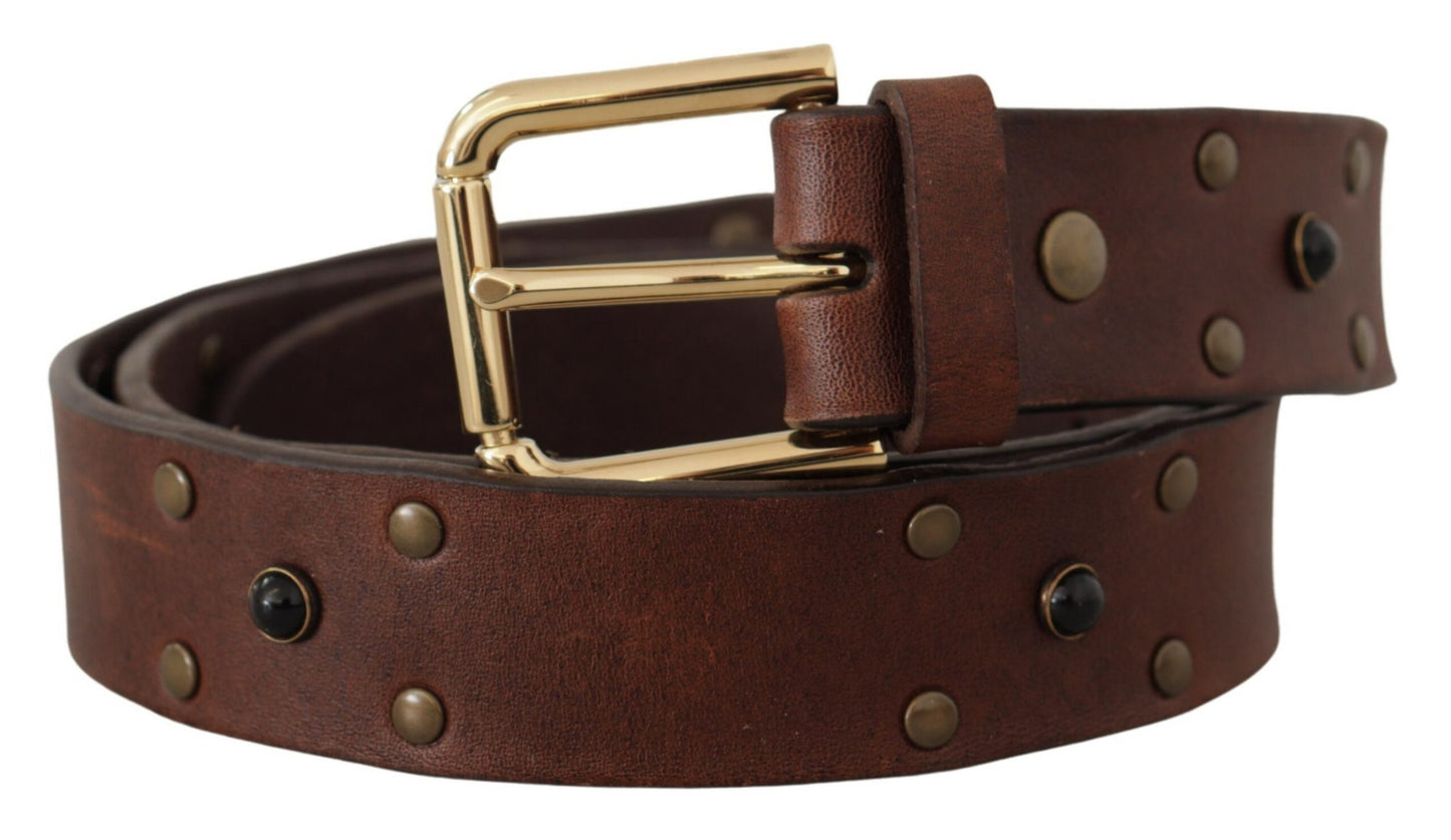 Dolce & Gabbana Elegant Læderbælte med Metalspænde