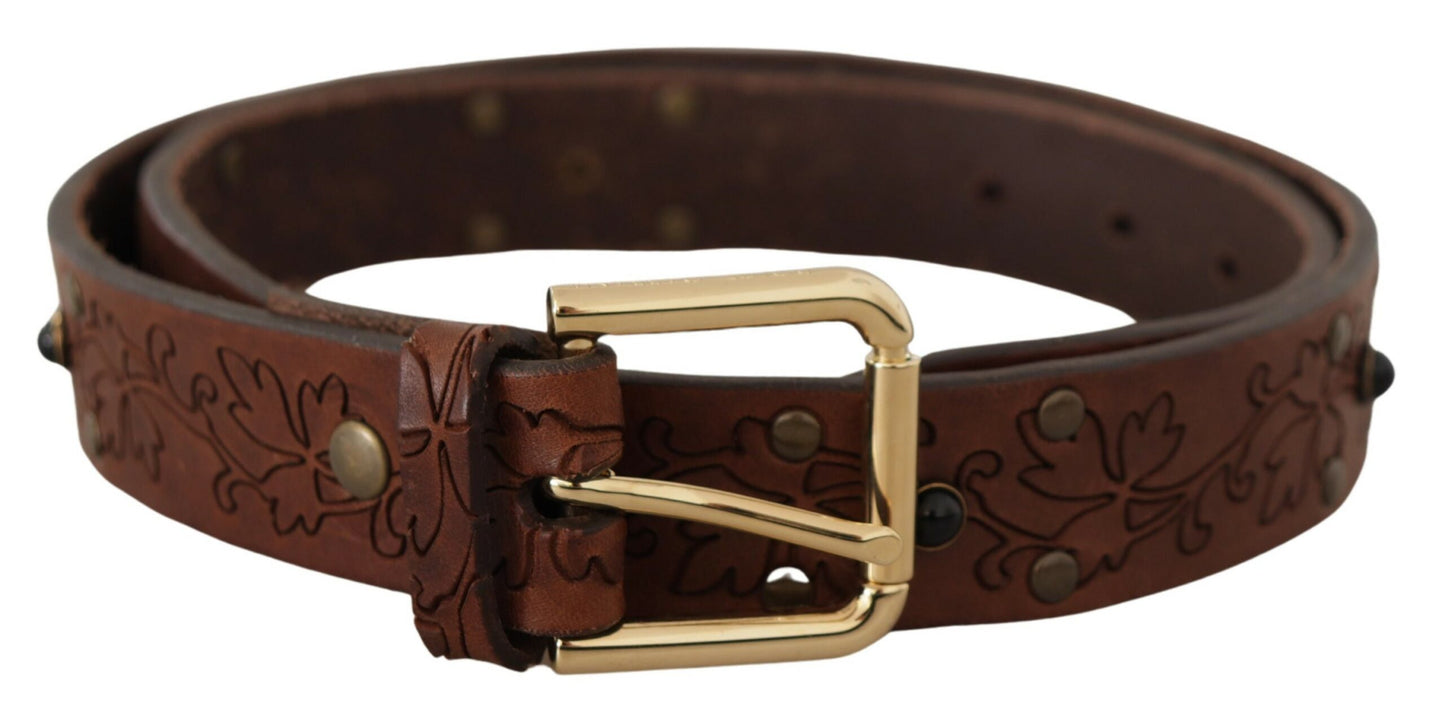 Dolce & Gabbana Elegant Læderbælte med Metalspænde