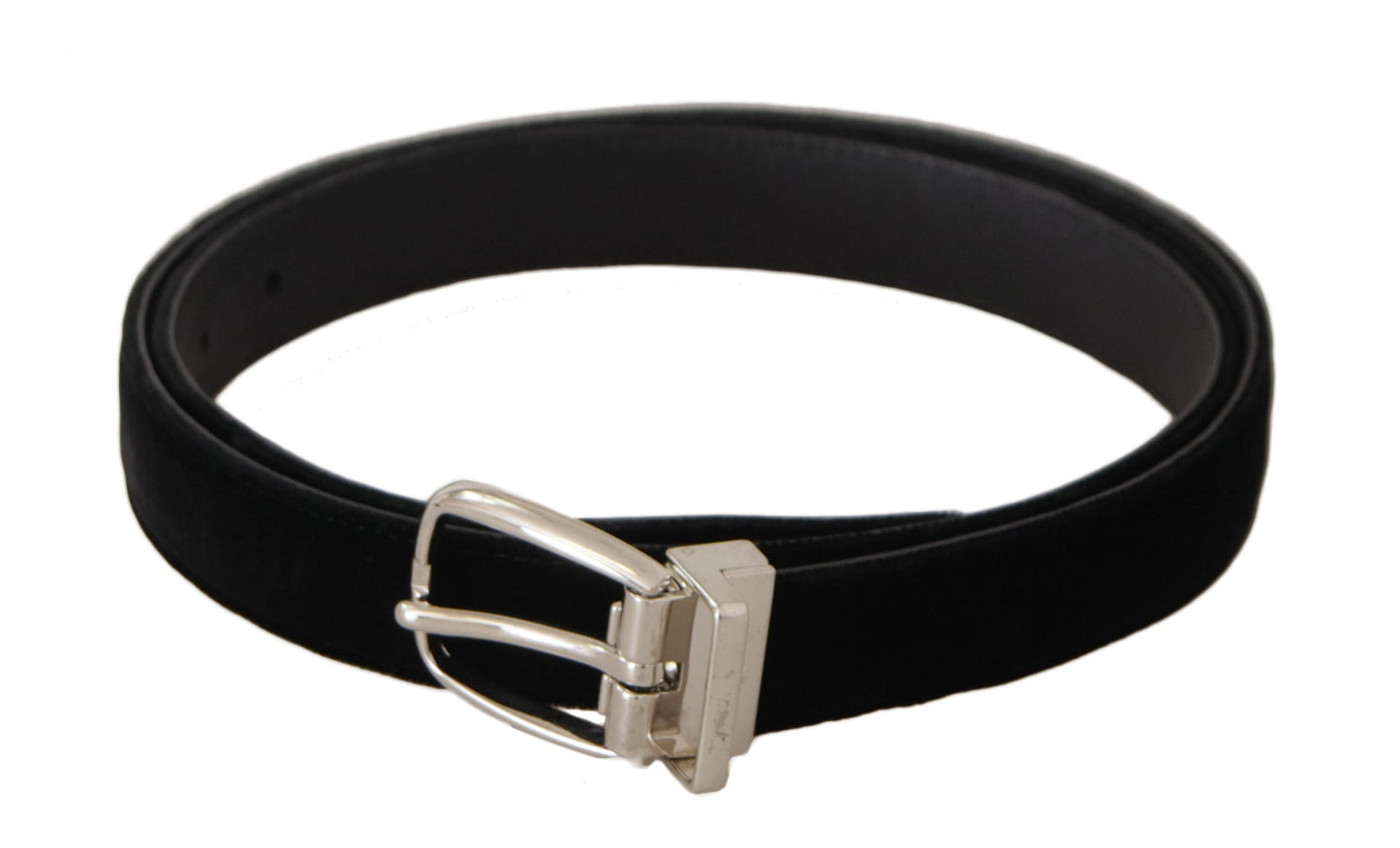 Dolce & Gabbana Elegant Sort Velourbælte med Logospænde