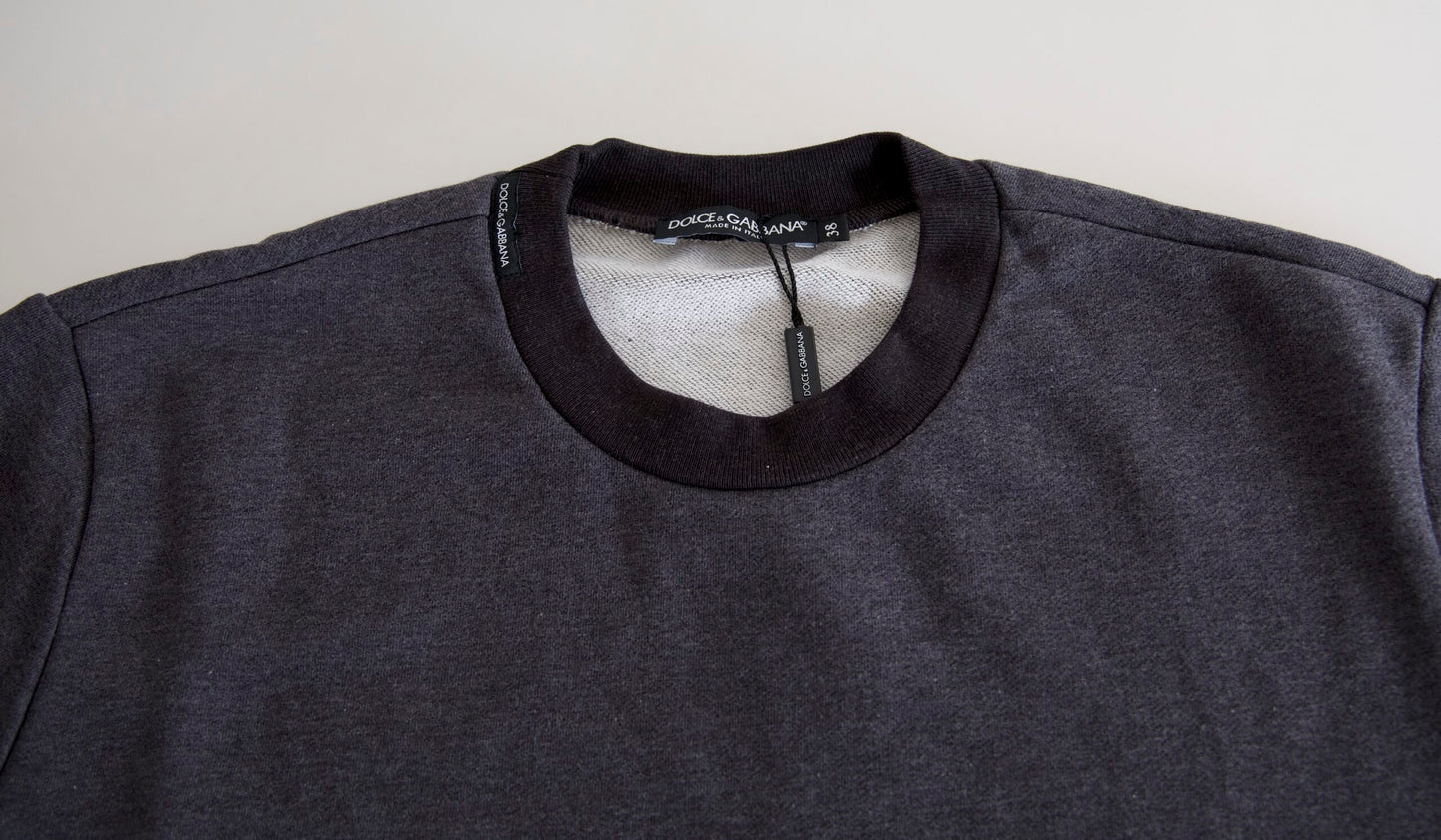 Dolce & Gabbana Elegant Mørkegrå Crew Neck Sweater