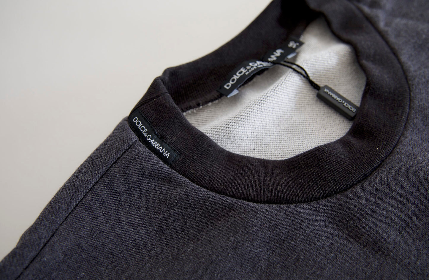 Dolce & Gabbana Elegant Mørkegrå Crew Neck Sweater