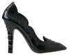 Dolce & Gabbana Elegante Sorte Krystal Askepot Pumps
