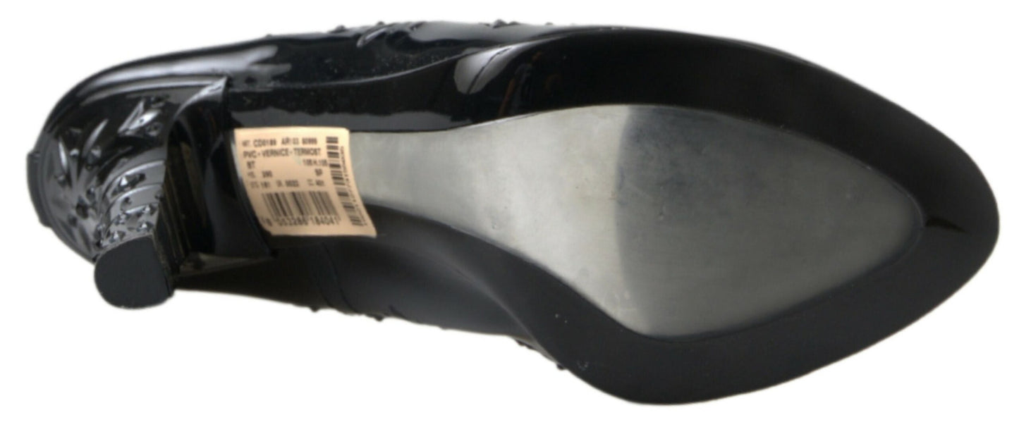 Dolce & Gabbana Elegante Sorte Krystal Askepot Pumps
