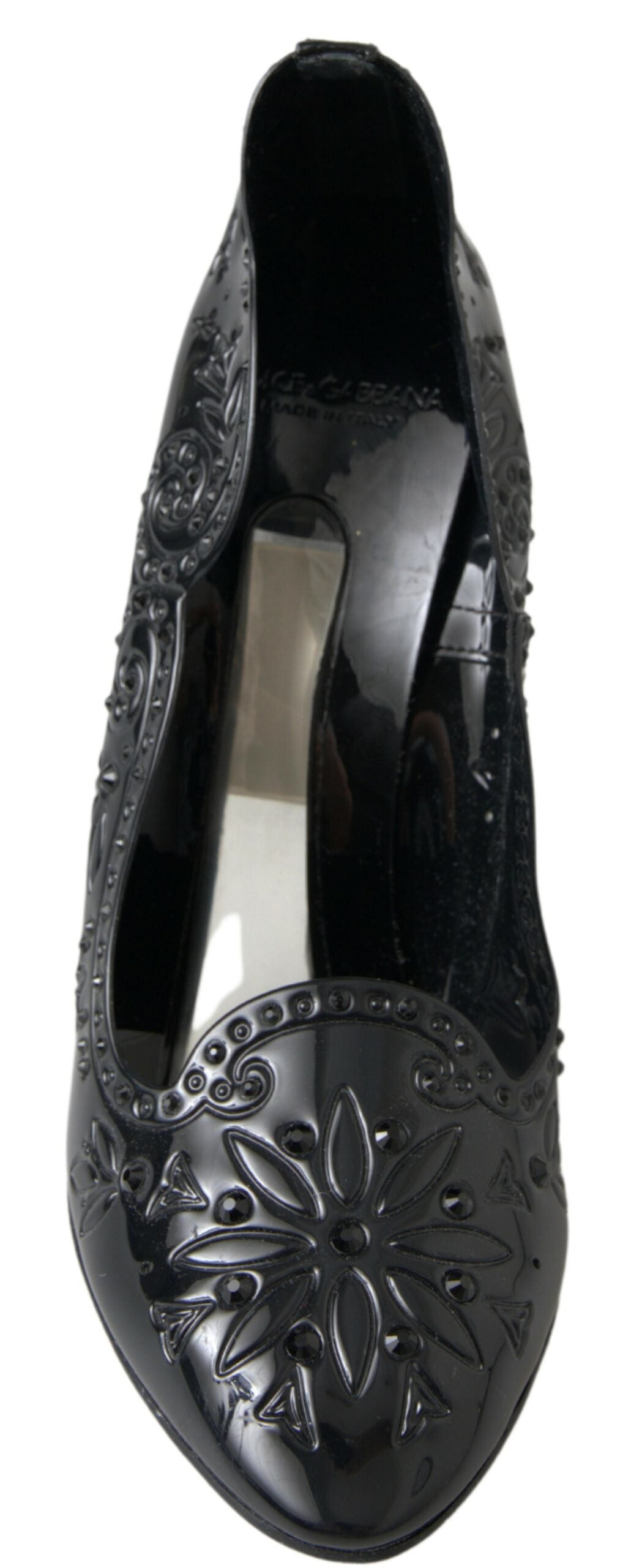 Dolce & Gabbana Elegante Sorte Krystal Askepot Pumps