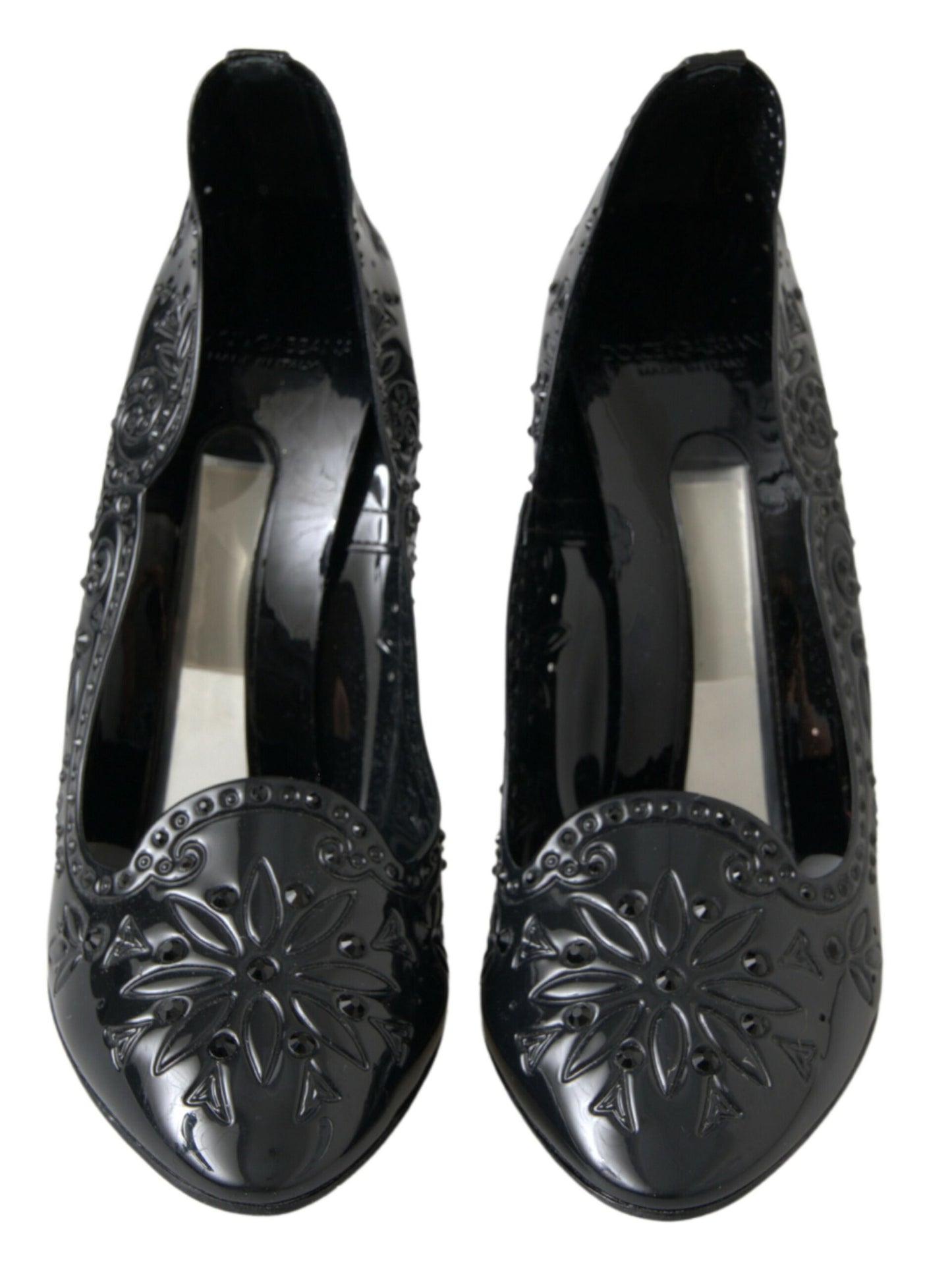 Dolce & Gabbana Elegante Sorte Krystal Askepot Pumps