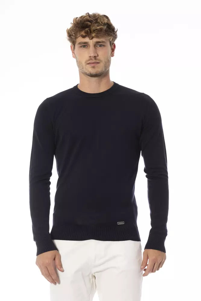 Baldinini Trend Blue Modal Herre sweater