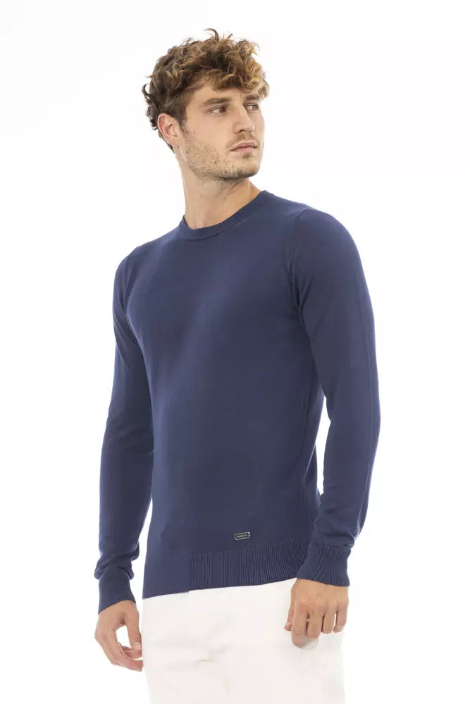 Baldinini Trend Blue Modal Herre sweater