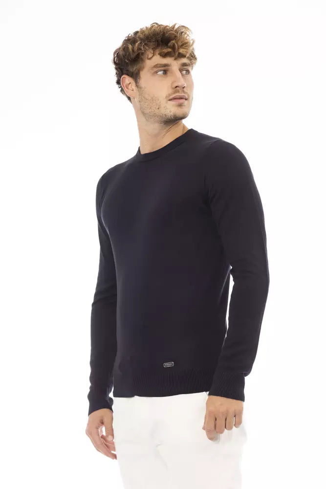Baldinini Trend Blue Modal Herre sweater