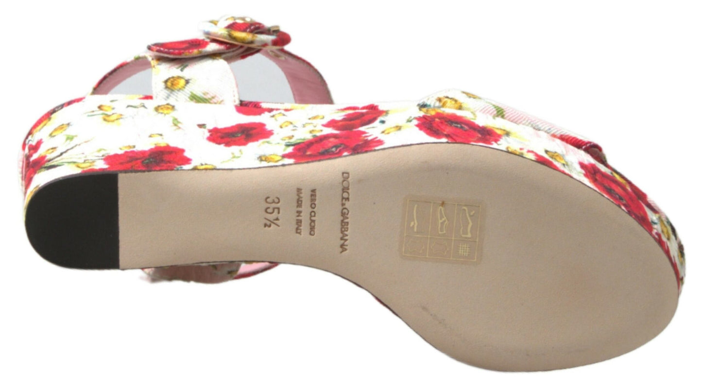 Dolce & Gabbana Blomster-kilehæl med ankelrem