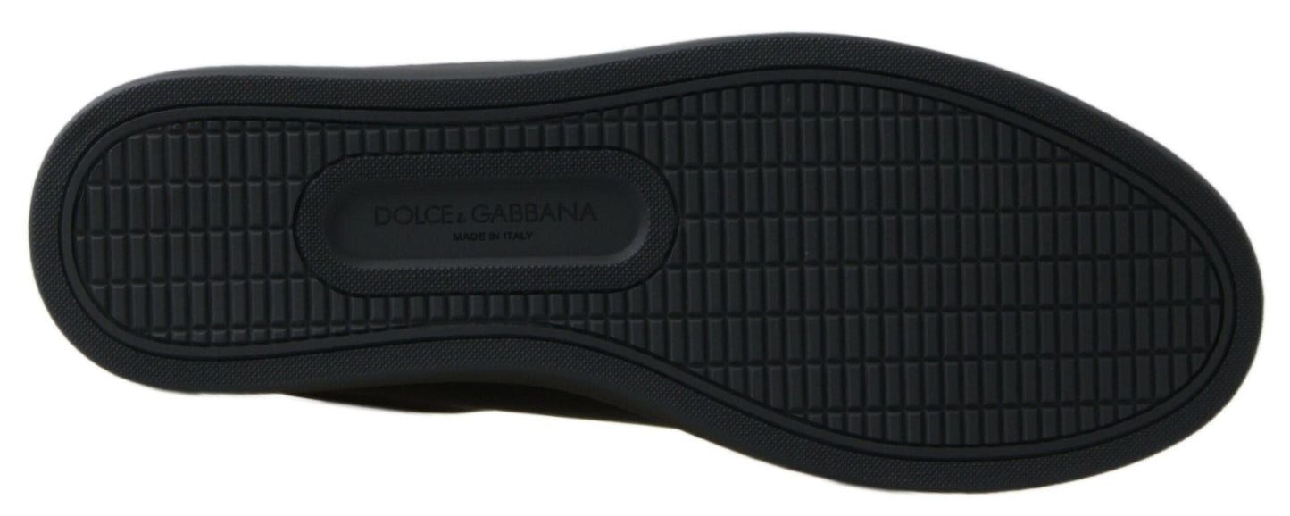 Dolce & Gabbana sorte guld lædersneakers i læder