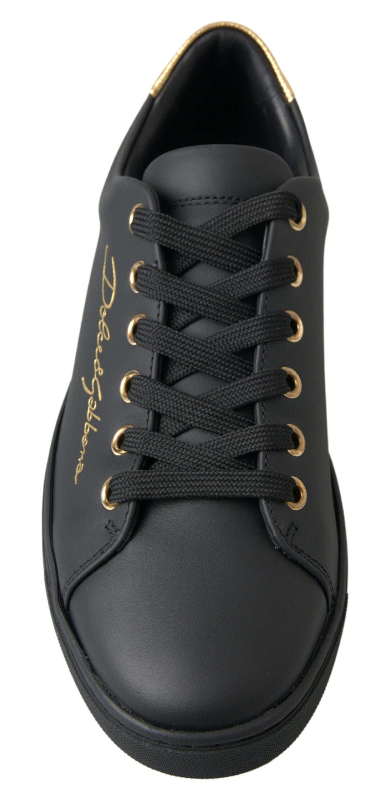 Dolce & Gabbana sorte guld lædersneakers i læder