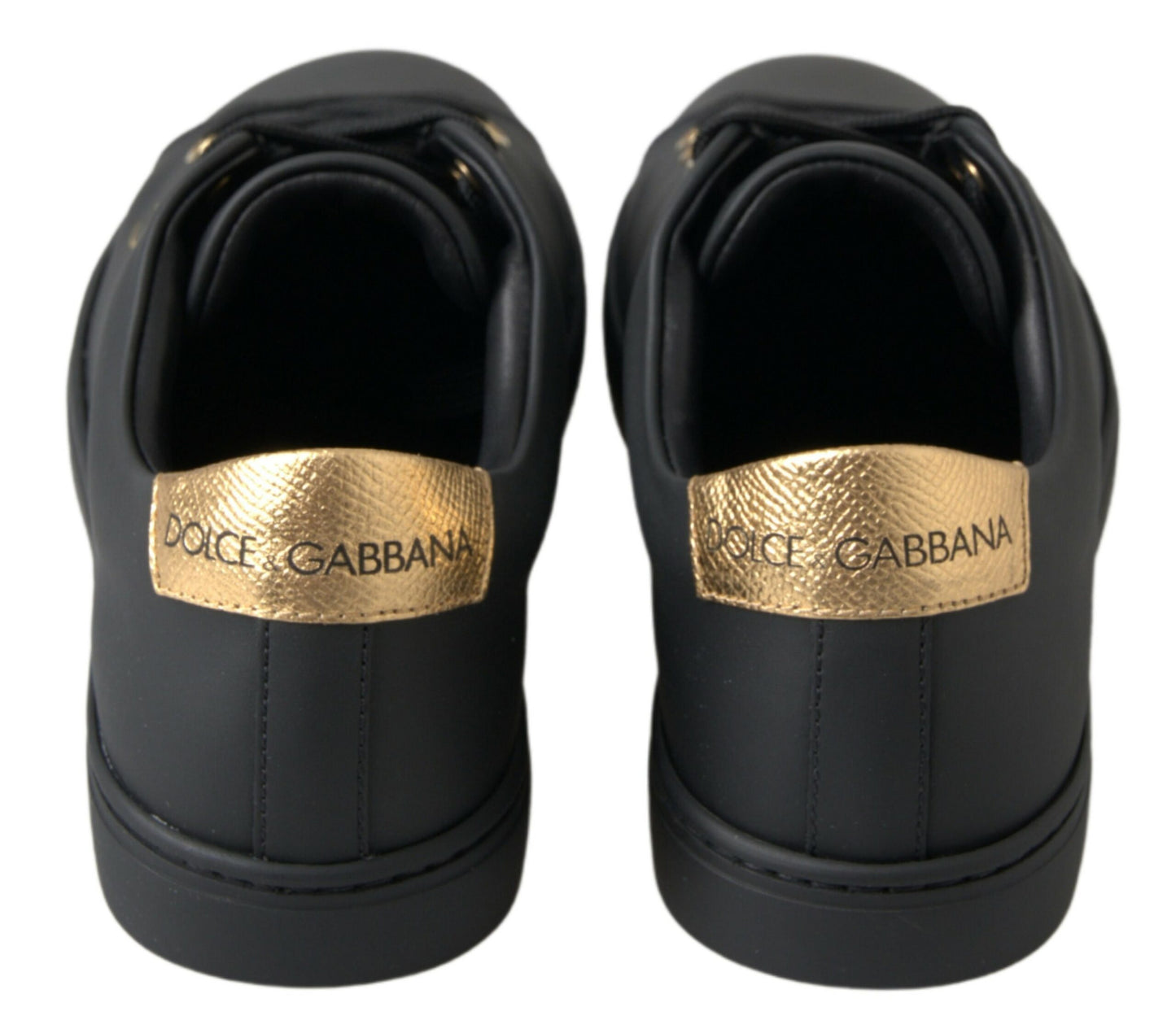 Dolce & Gabbana sorte guld lædersneakers i læder