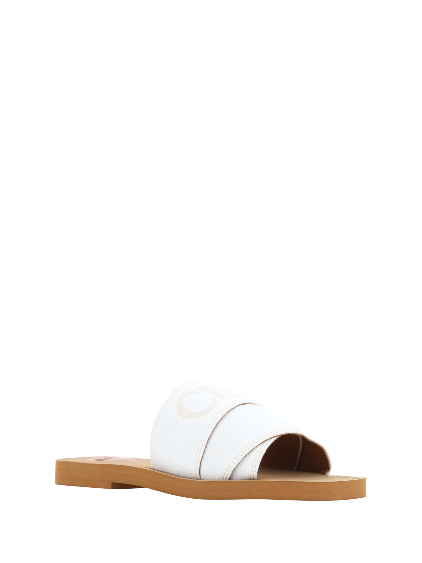 Chloé Elegant Hvide Bomuldssandaler