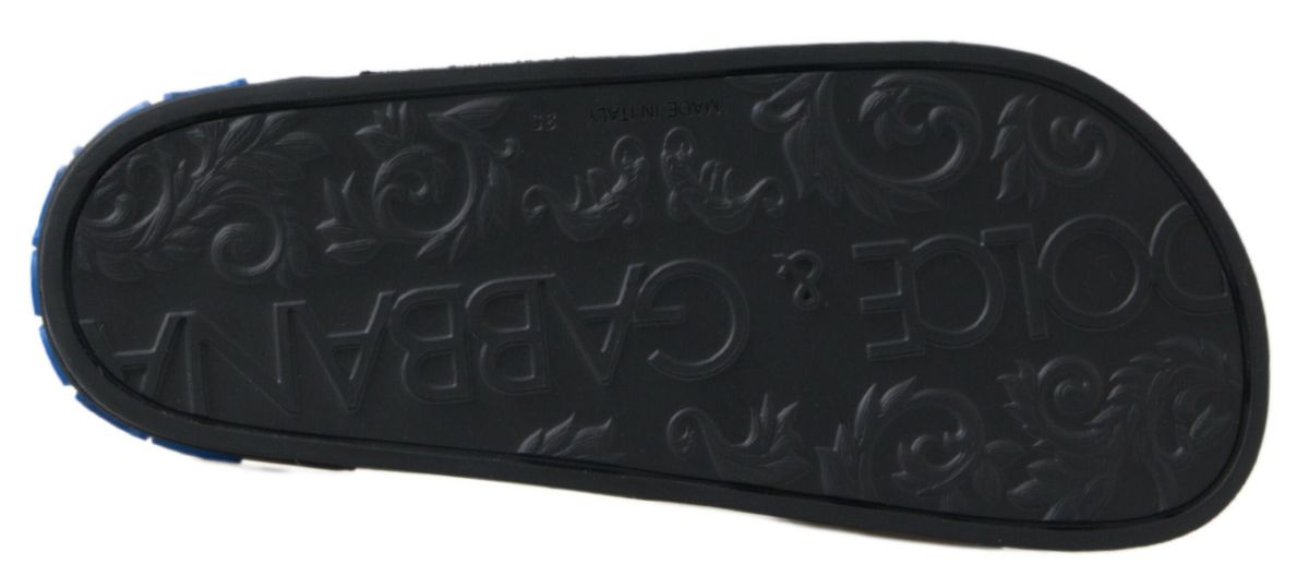 Dolce & Gabbana Elegante Sorte Lædersandaler