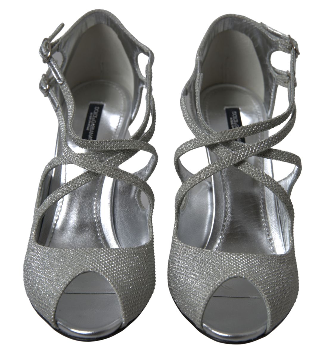 Dolce & Gabbana Elegante Glitrende Sølv Højhælede Sandaler