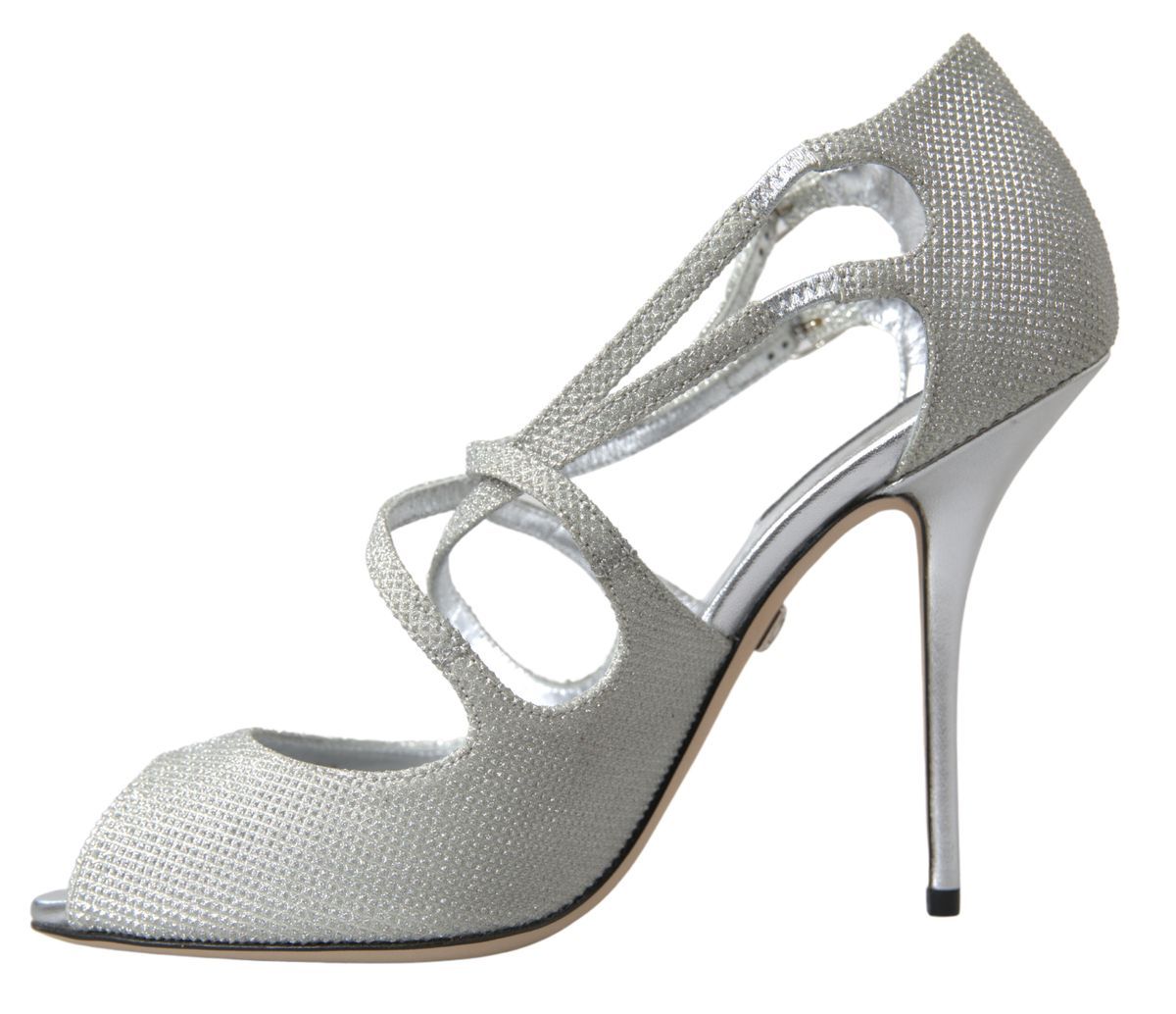 Dolce & Gabbana Elegante Glitrende Sølv Højhælede Sandaler