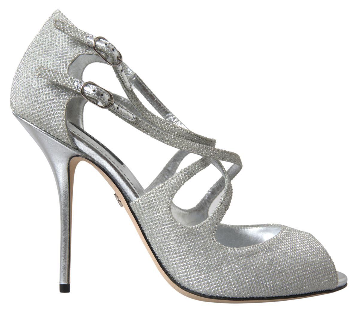 Dolce & Gabbana Elegante Glitrende Sølv Højhælede Sandaler