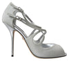 Dolce & Gabbana Elegante Glitrende Sølv Højhælede Sandaler