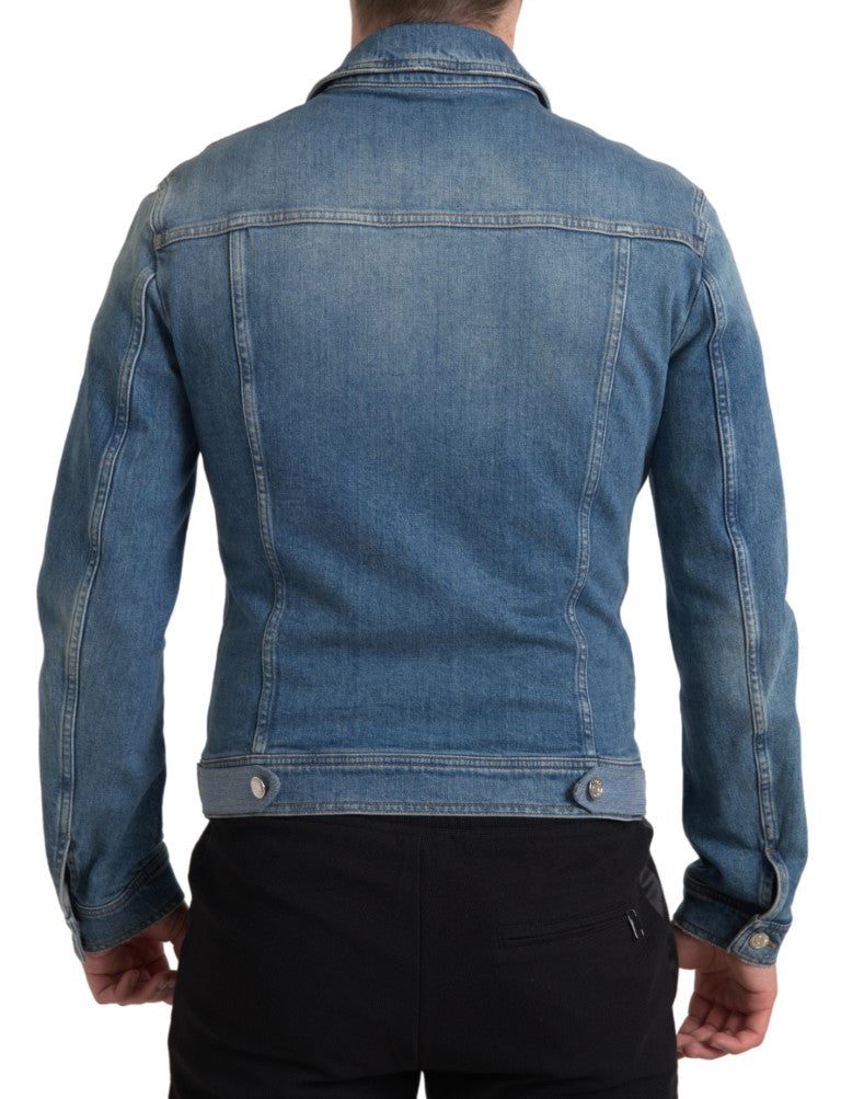 Dolce & Gabbana Elegant Blå Denim Stretchjakke