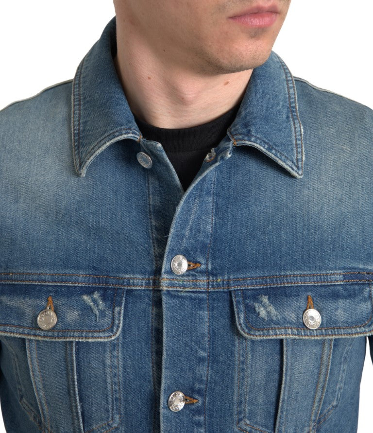 Dolce & Gabbana Elegant Blå Denim Stretchjakke