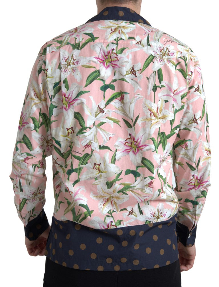 Dolce & Gabbana Elegant Slim Fit Lyserød Casual Skjorte