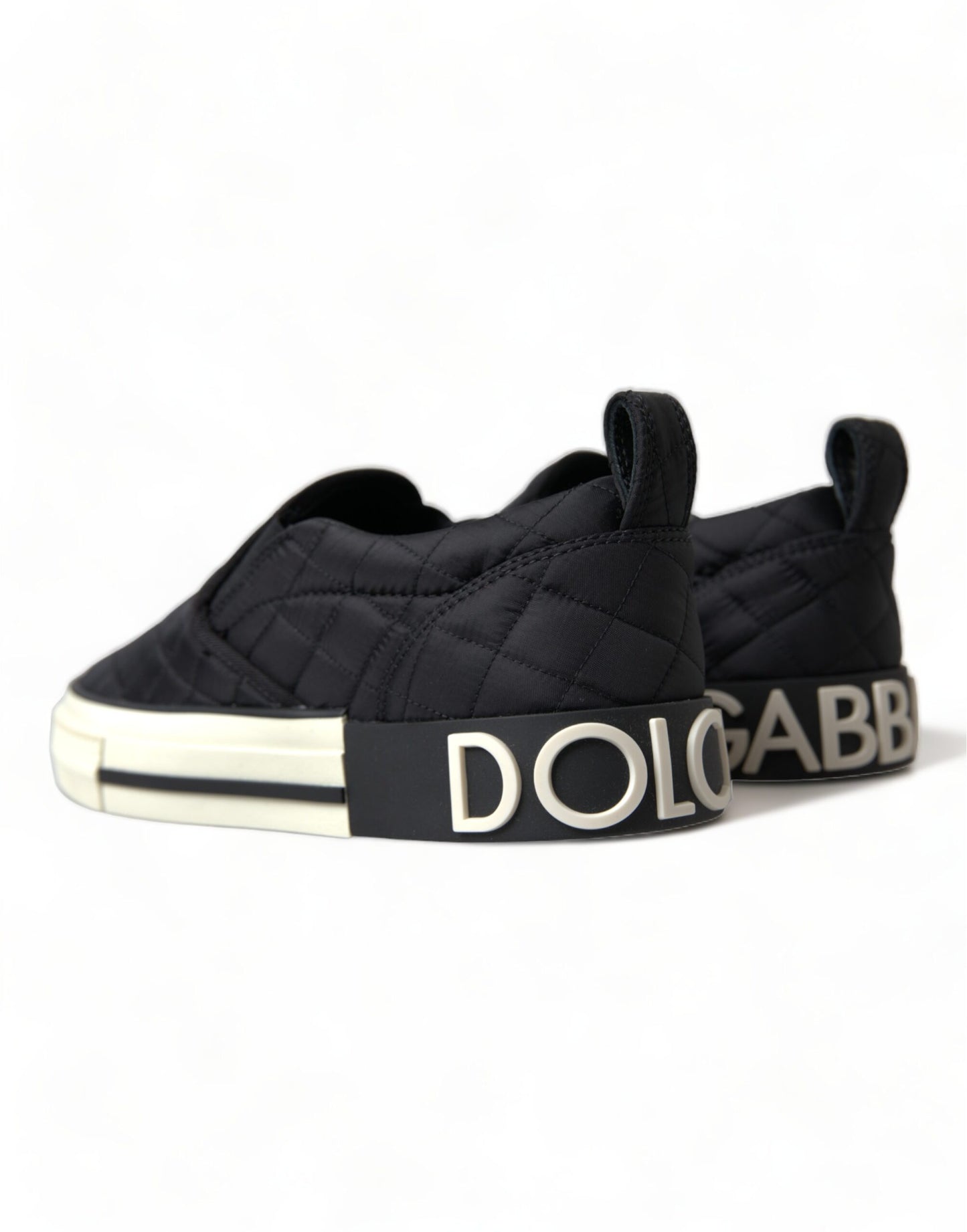 Dolce & Gabbana Elegante Quiltede Sorte Canvas Sneakers
