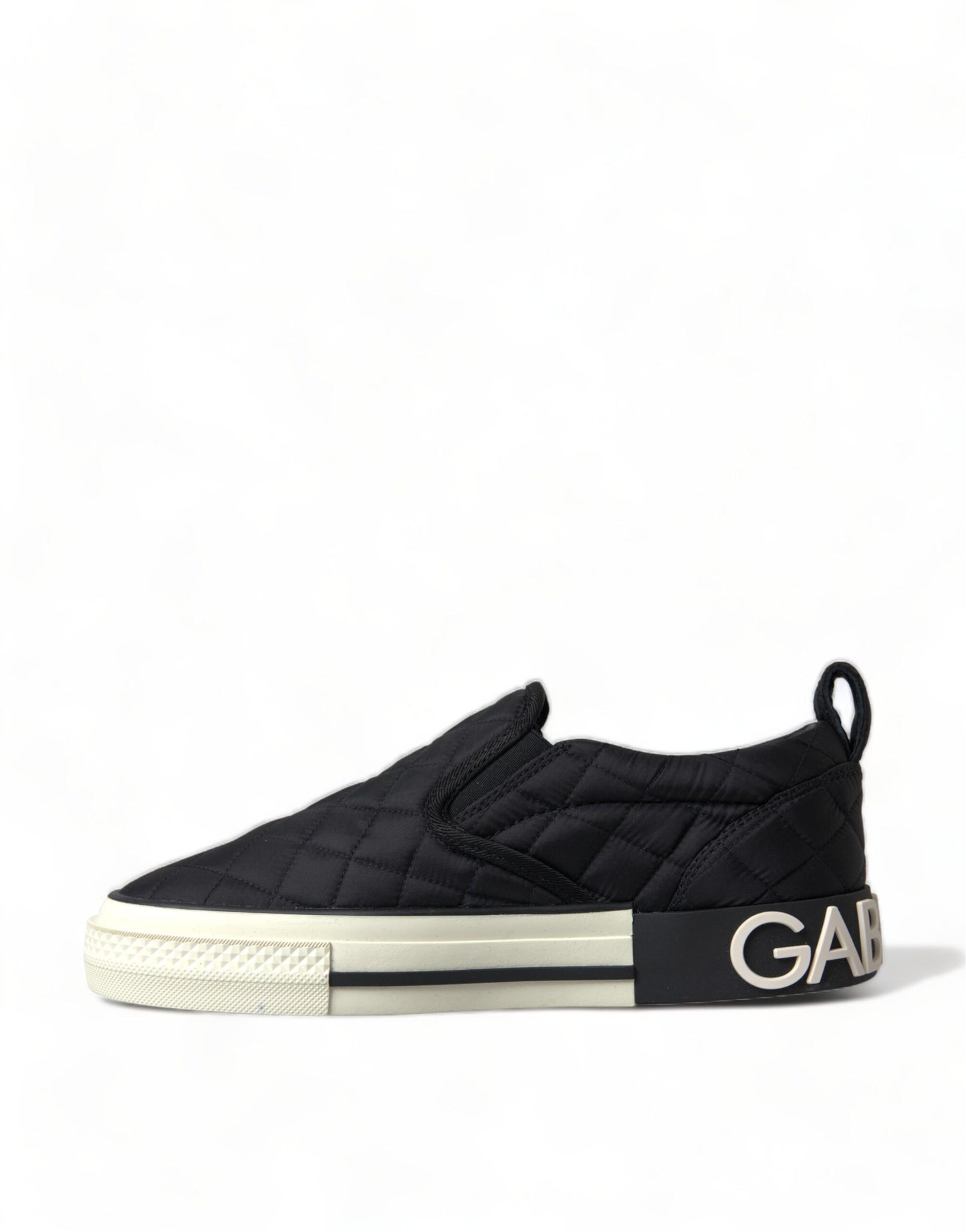 Dolce & Gabbana Elegante Quiltede Sorte Canvas Sneakers