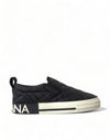 Dolce & Gabbana Elegante Quiltede Sorte Canvas Sneakers
