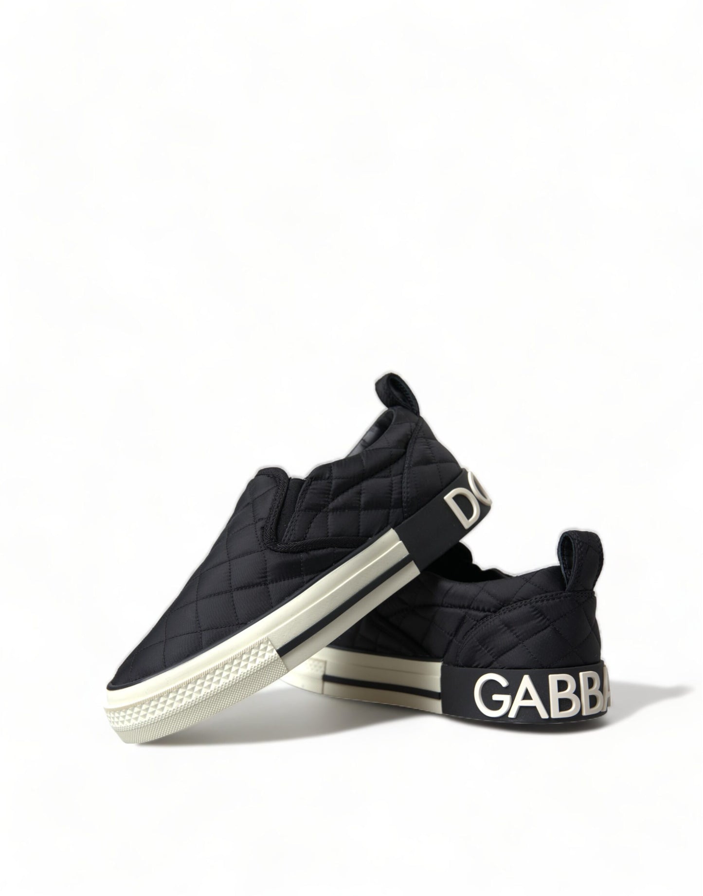 Dolce & Gabbana Elegante Quiltede Sorte Canvas Sneakers