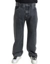 Dolce & Gabbana Elegante Mørkegrå Lige Denim Jeans