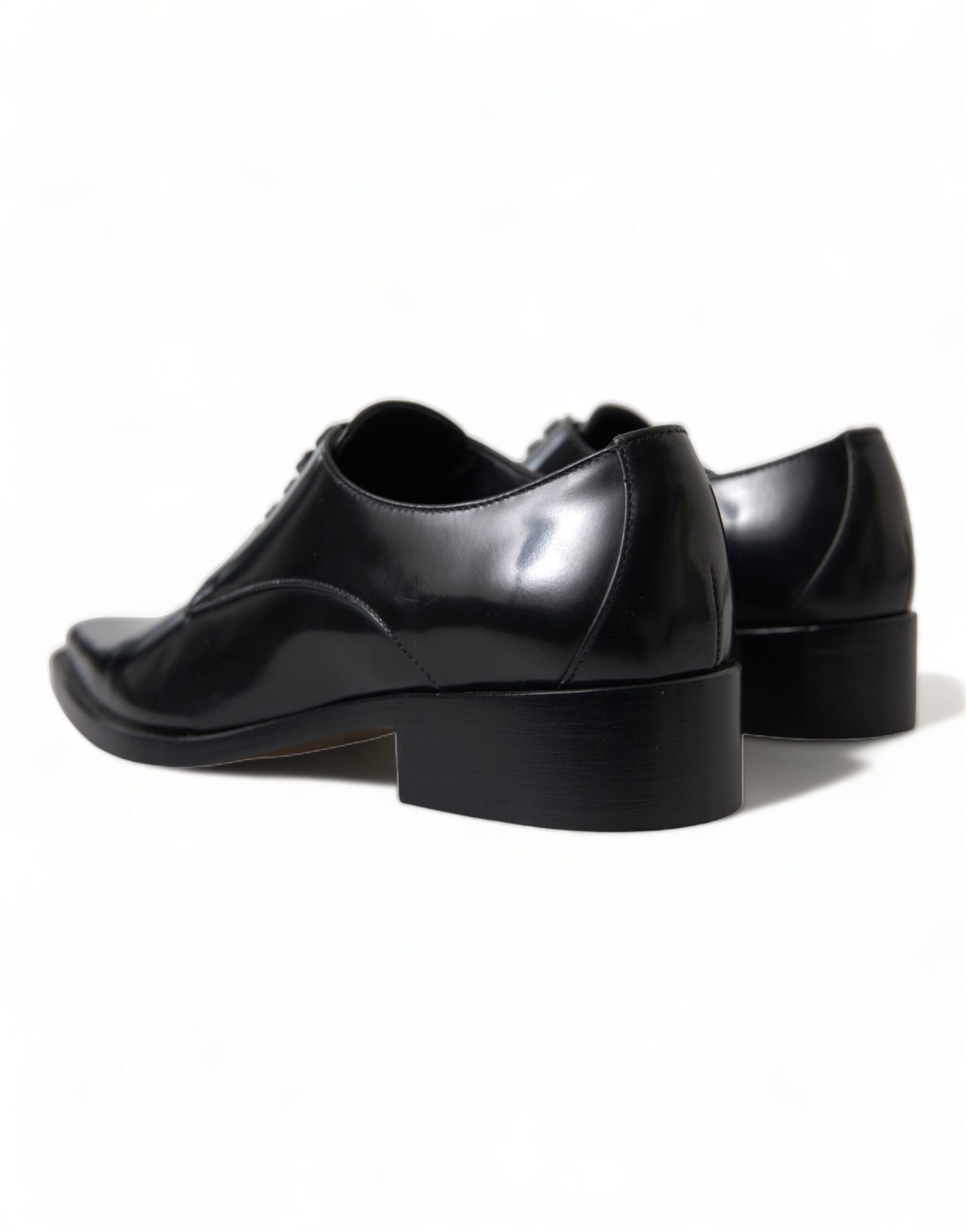 Dolce & Gabbana Elegante Sorte Læder Formelle Flade Sko