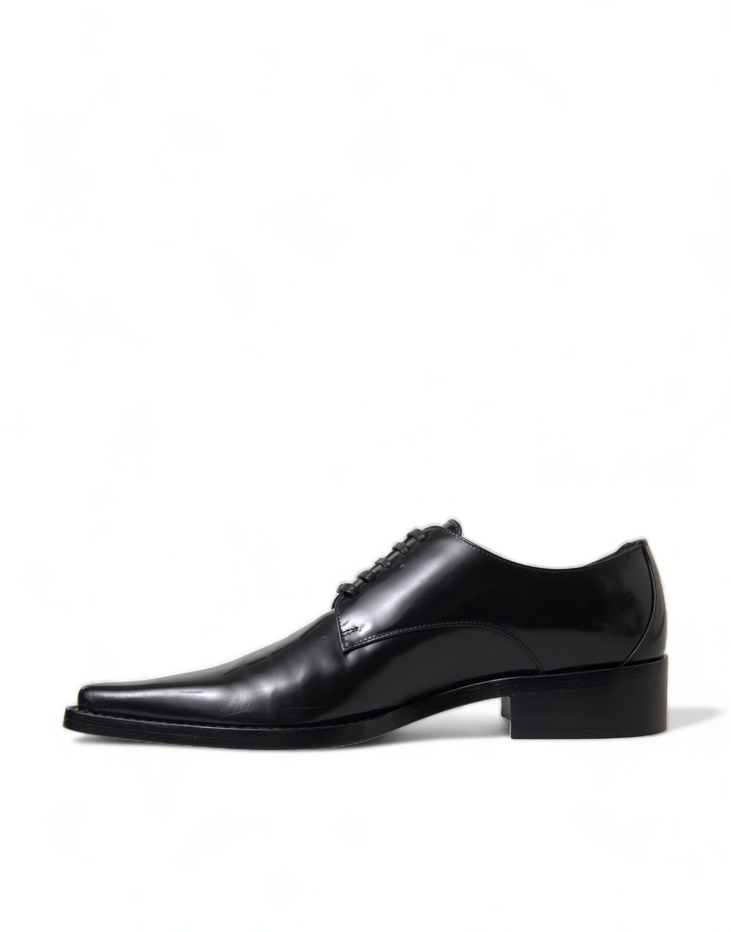 Dolce & Gabbana Elegante Sorte Læder Formelle Flade Sko
