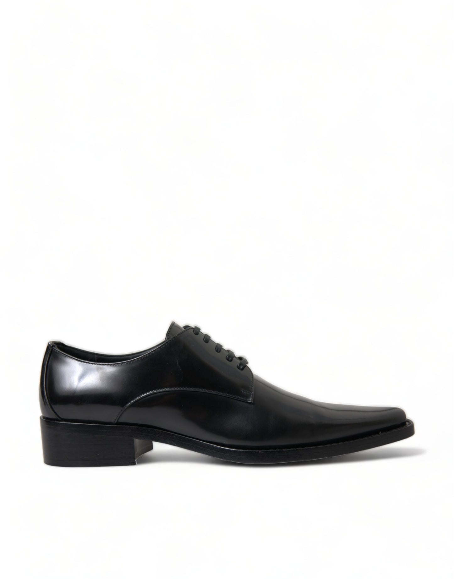 Dolce & Gabbana Elegante Sorte Læder Formelle Flade Sko